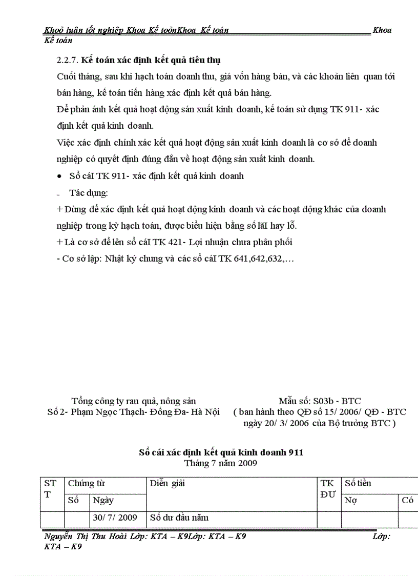 image for page Hoàn thiện kế toán bán hàng và xác định kết quả bán hàng tại Văn phòng tổng công ty rau quả, nông sản