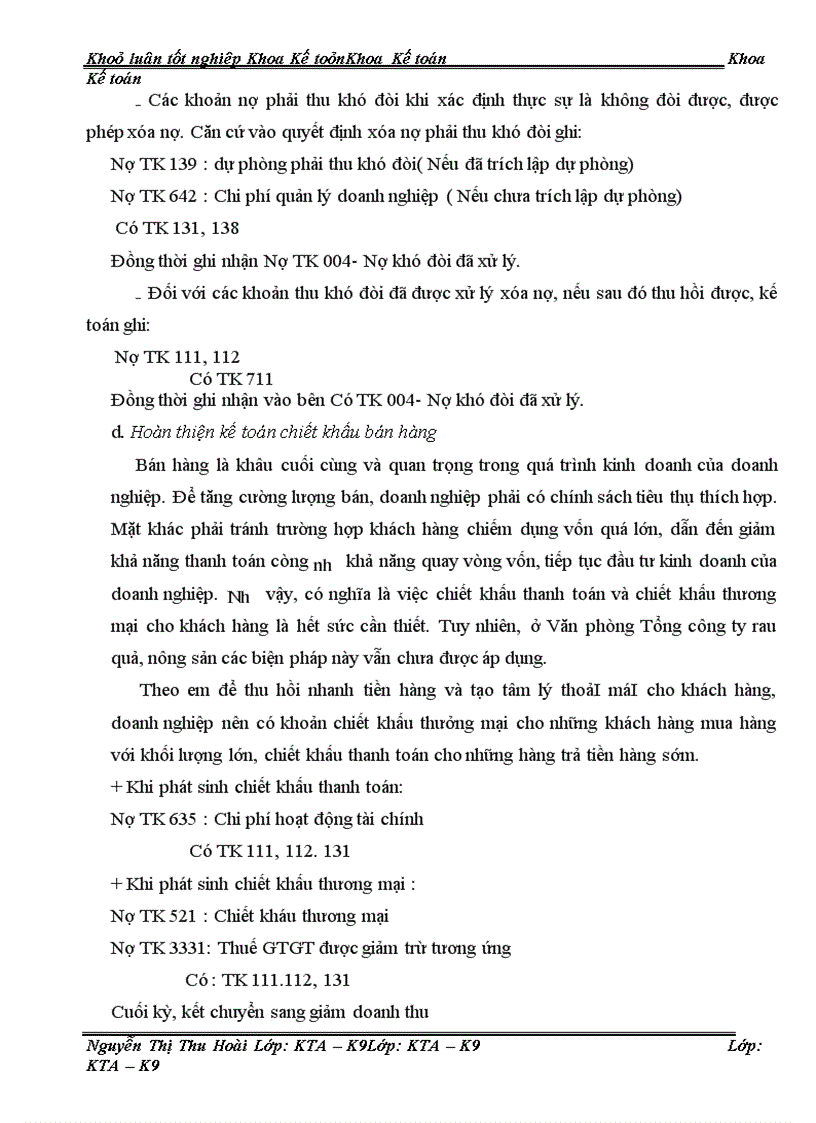 image for page Hoàn thiện kế toán bán hàng và xác định kết quả bán hàng tại Văn phòng tổng công ty rau quả, nông sản