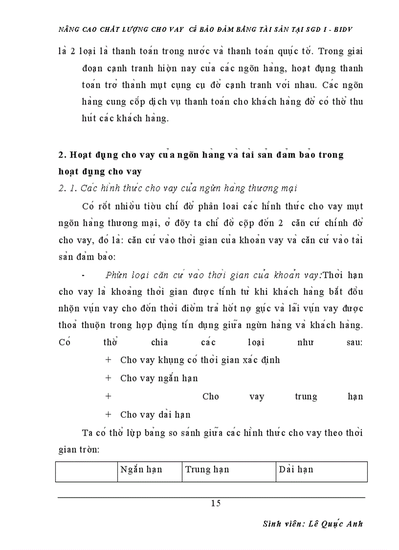image for page Nâng cao chất lượng cho vay có bảo đảm bằng tài sản tại sgd i - bidv
