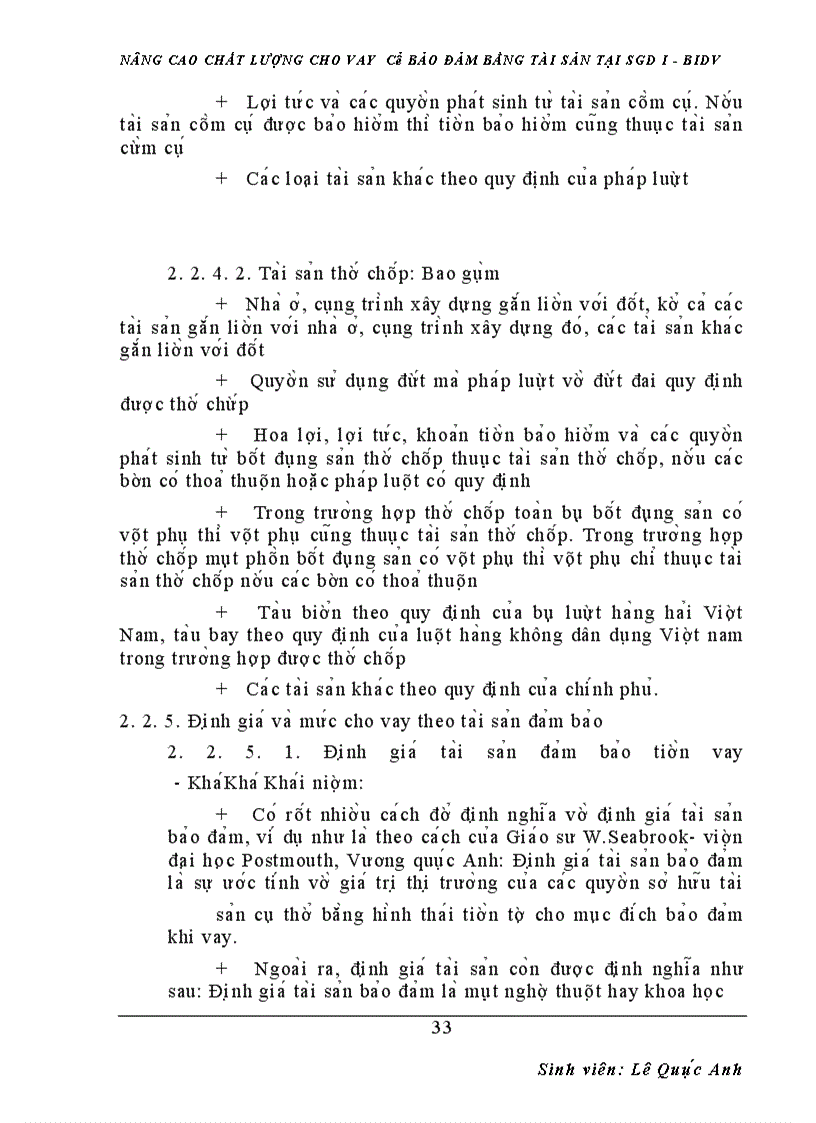 image for page Nâng cao chất lượng cho vay có bảo đảm bằng tài sản tại sgd i - bidv