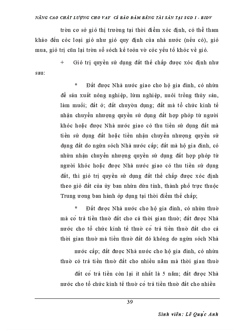 image for page Nâng cao chất lượng cho vay có bảo đảm bằng tài sản tại sgd i - bidv