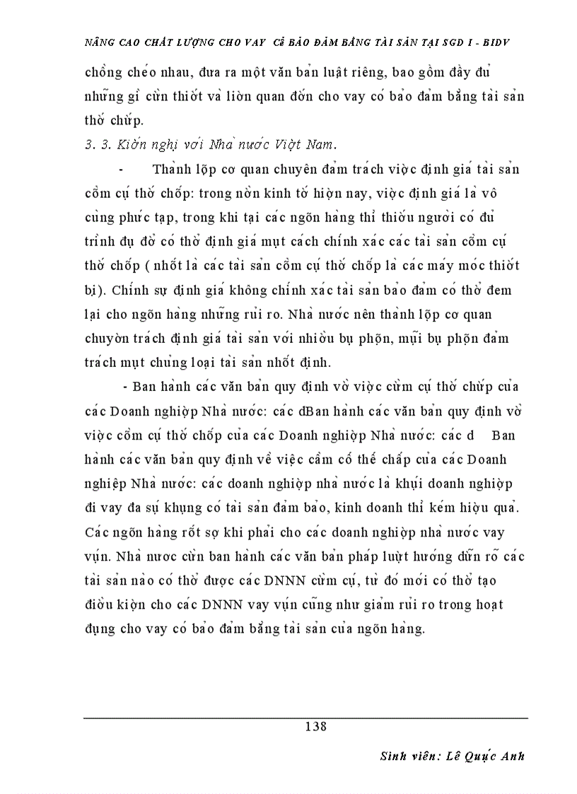 image for page Nâng cao chất lượng cho vay có bảo đảm bằng tài sản tại sgd i - bidv