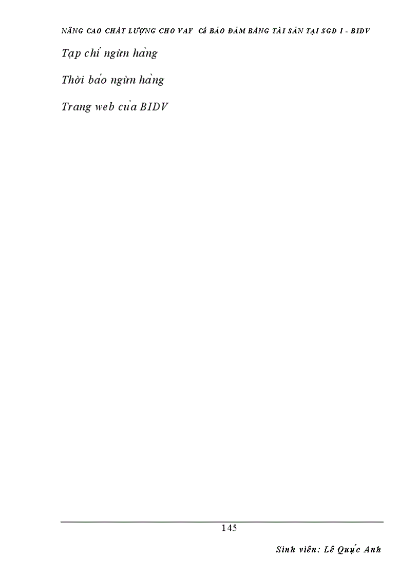 image for page Nâng cao chất lượng cho vay có bảo đảm bằng tài sản tại sgd i - bidv