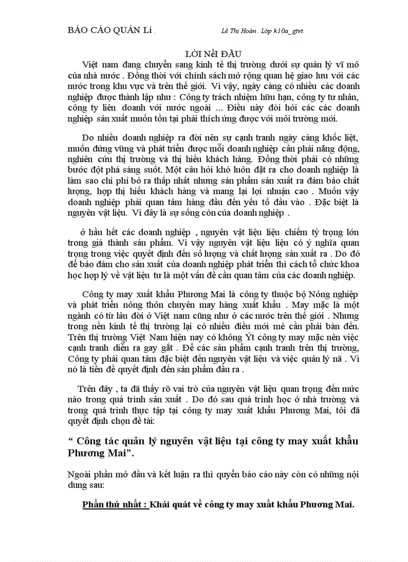 image for page Công tác quản lý nguyên vật liệu tại công ty may xuất khẩu Phương Mai