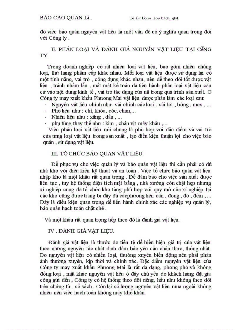 image for page Công tác quản lý nguyên vật liệu tại công ty may xuất khẩu Phương Mai