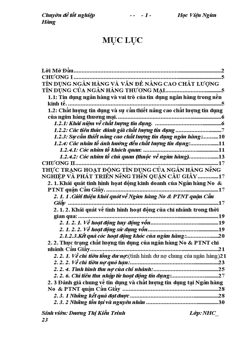 image for page Giải pháp nâng cao chất lượng tín dụng tại Ngân hàng No &PTNT quận Cầu Giấy