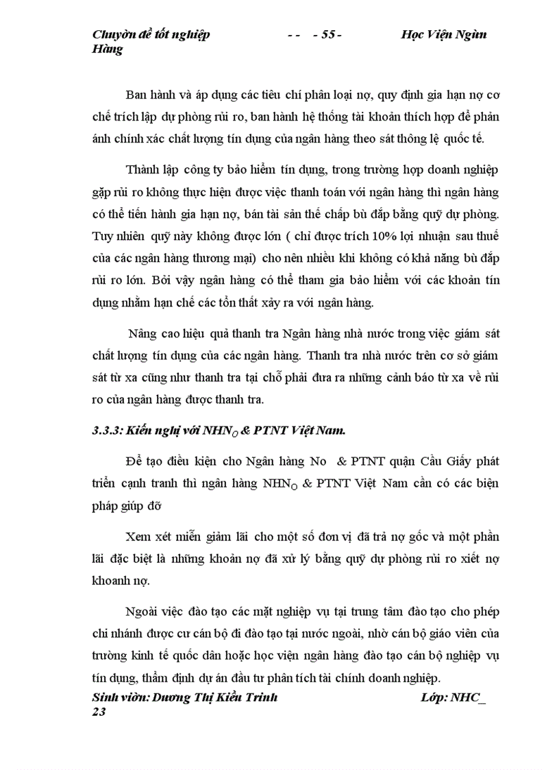 image for page Giải pháp nâng cao chất lượng tín dụng tại Ngân hàng No &PTNT quận Cầu Giấy