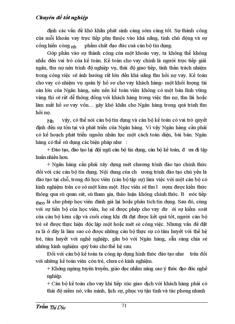 image for page Giải pháp và kiến nghị nhằm hoàn thiện nghiệp vụ kế toán cho vay tại Ngân hàng No&PTNT Đông Bình, tỉnh Nam Định
