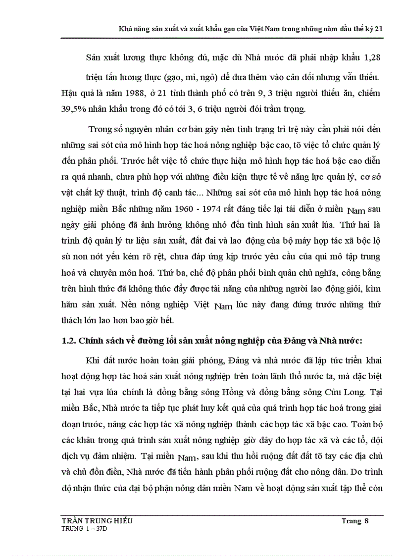 image for page Khả năng sản xuất và xuất khẩu gạo của Việt Nam trong những năm đầu thế kỷ 21