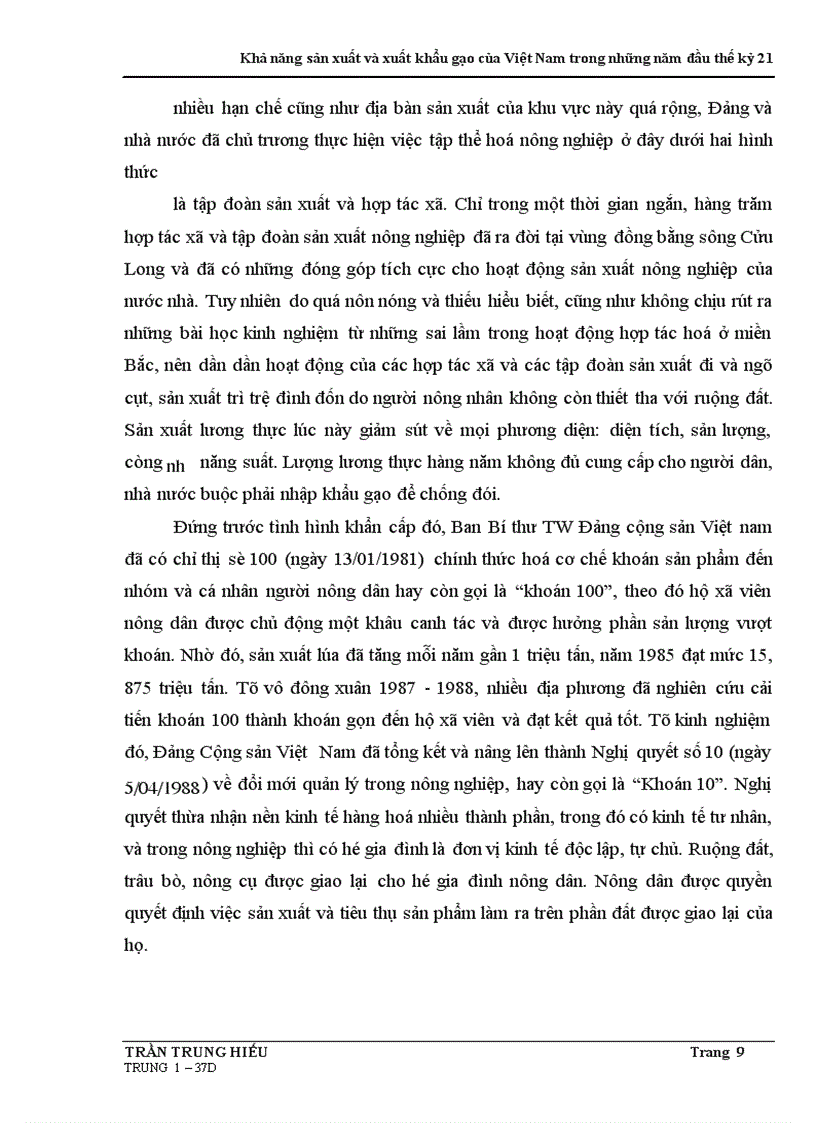 image for page Khả năng sản xuất và xuất khẩu gạo của Việt Nam trong những năm đầu thế kỷ 21