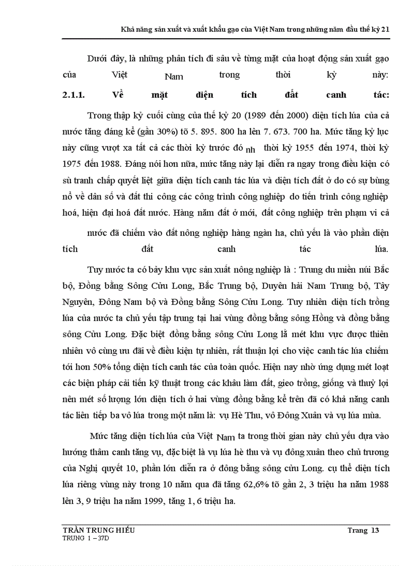 image for page Khả năng sản xuất và xuất khẩu gạo của Việt Nam trong những năm đầu thế kỷ 21