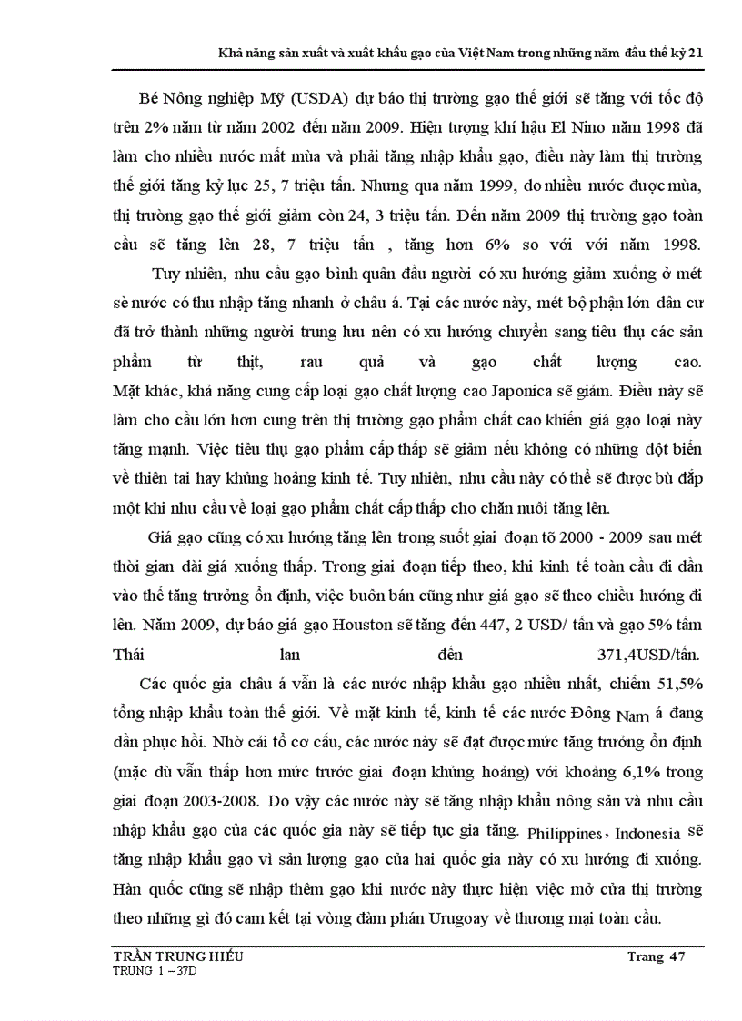 image for page Khả năng sản xuất và xuất khẩu gạo của Việt Nam trong những năm đầu thế kỷ 21