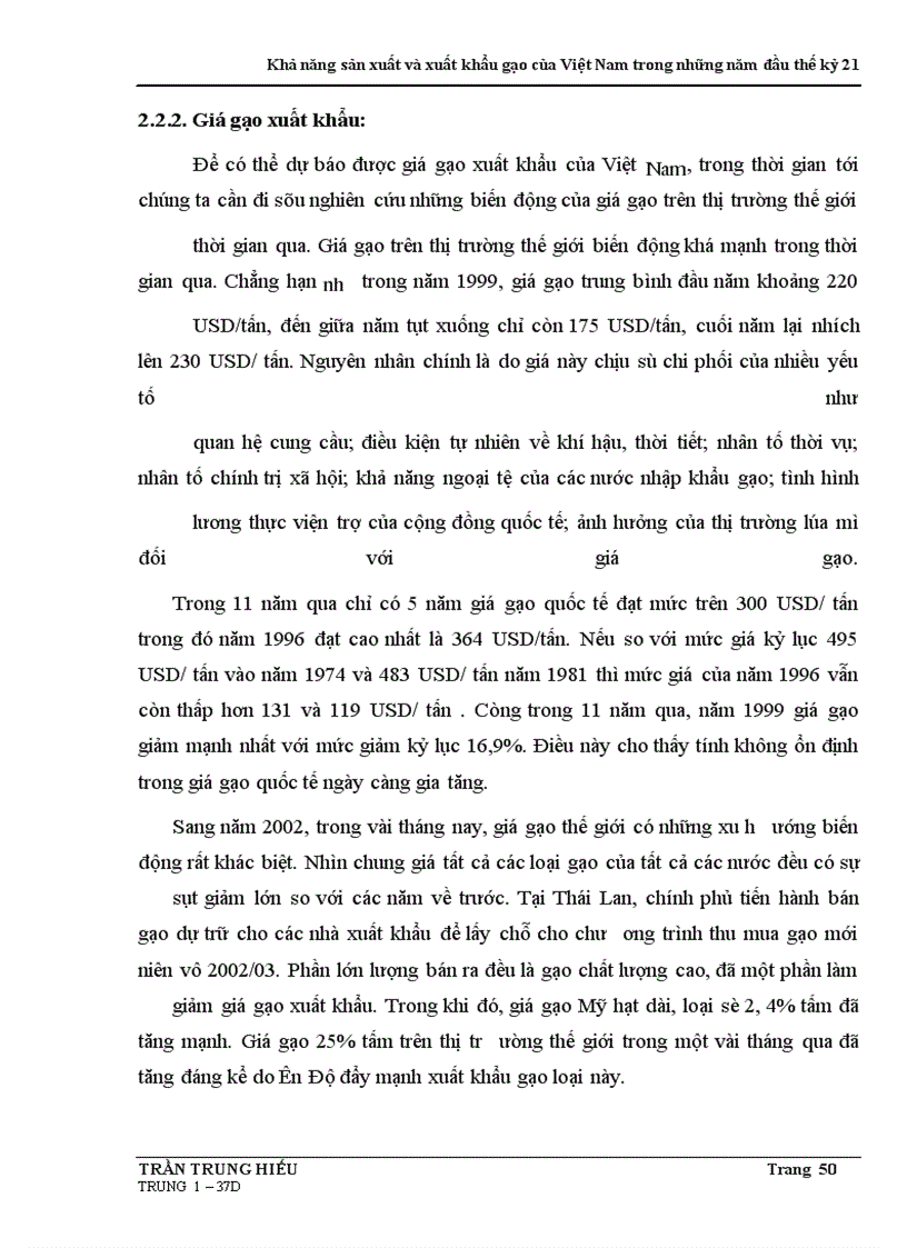image for page Khả năng sản xuất và xuất khẩu gạo của Việt Nam trong những năm đầu thế kỷ 21