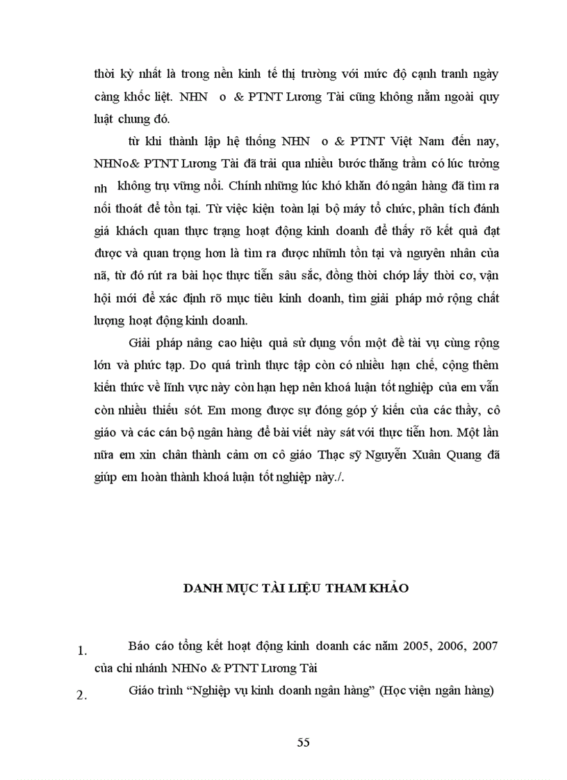 image for page Giải pháp nhằm nâng cao hiệu quả sử dụng vốn tại Ngân hàng nông nghiệp và phát triển nông thôn chi nhánh Lương Tài-Bắc Ninh