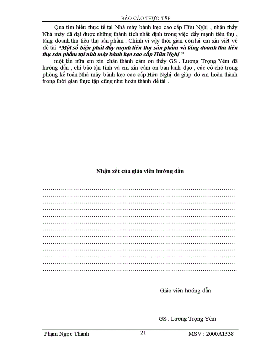 image for page Một số biện phát đẩy mạnh tiêu thụ sản phẩm và tăng doanh thu tiêu thụ sản phẩm tại Nhà máy bánh kẹo cao cấp Hữu Nghị
