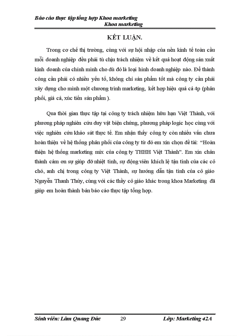 image for page Hoàn thiện hệ thống marketing mix của công ty THHH Việt Thành