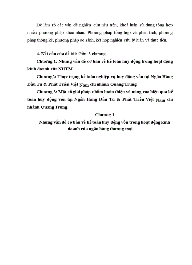 image for page Kế toán nghiệp vụ huy động vốn tại Ngân Hàng Đầu Tư & Phát Triển Việt Nam chi nhánh Quang Trung: thực trạng và giải pháp