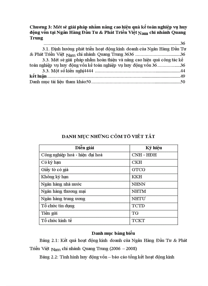 image for page Kế toán nghiệp vụ huy động vốn tại Ngân Hàng Đầu Tư & Phát Triển Việt Nam chi nhánh Quang Trung: thực trạng và giải pháp