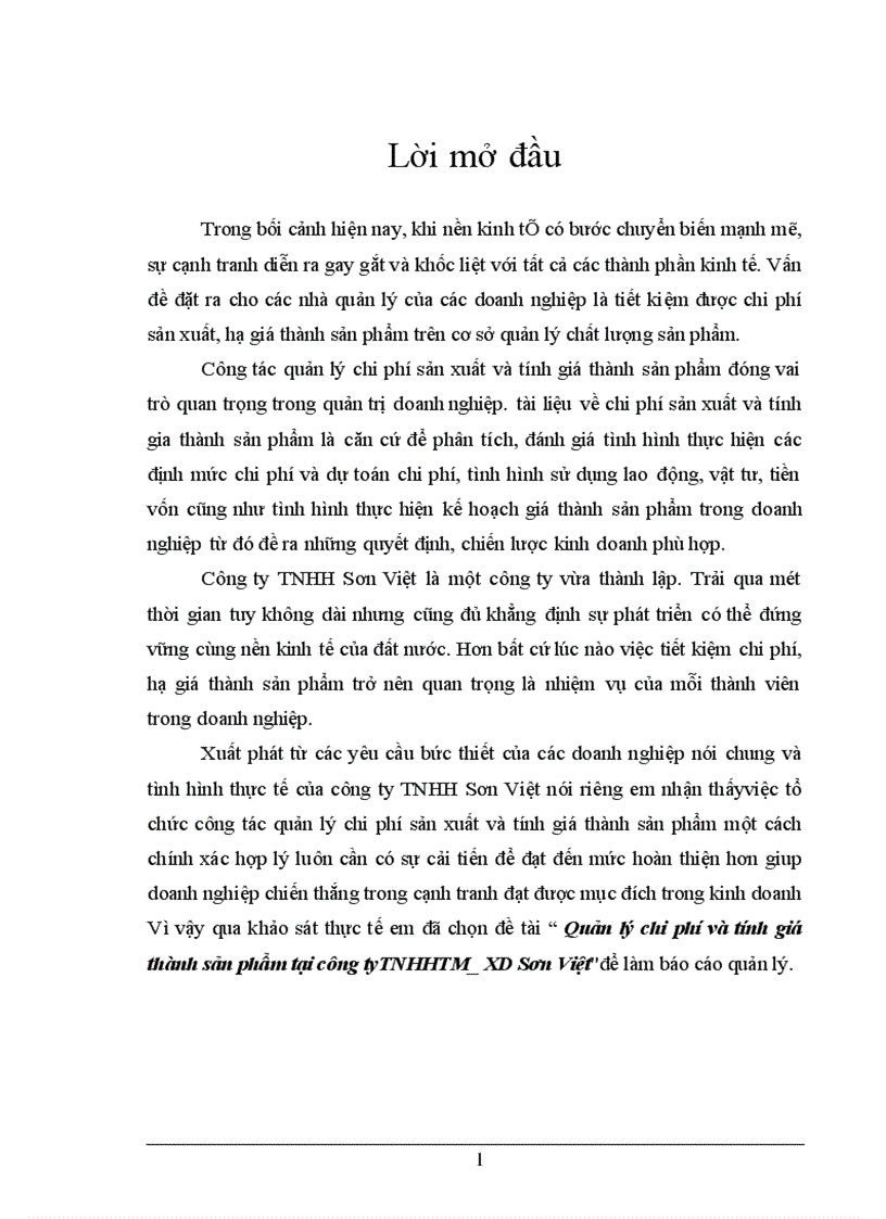 image for page Quản lý chi phí và tính giá thành sản phẩm tại công tyTNHHTM_XD Sơn Việt