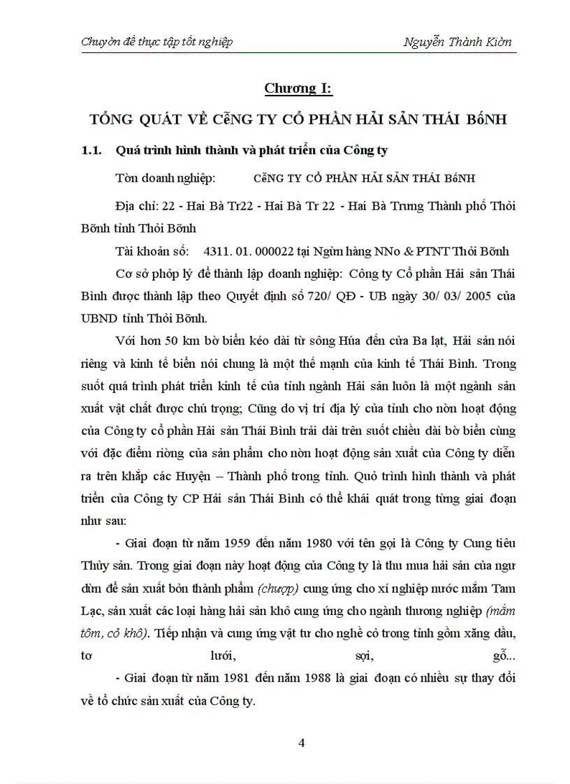 image for page Hoàn thiện hạch toán Tài sản cố định tại Công ty cổ phần Hải sản Thái Bình