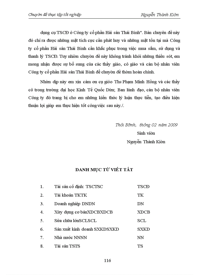 image for page Hoàn thiện hạch toán Tài sản cố định tại Công ty cổ phần Hải sản Thái Bình