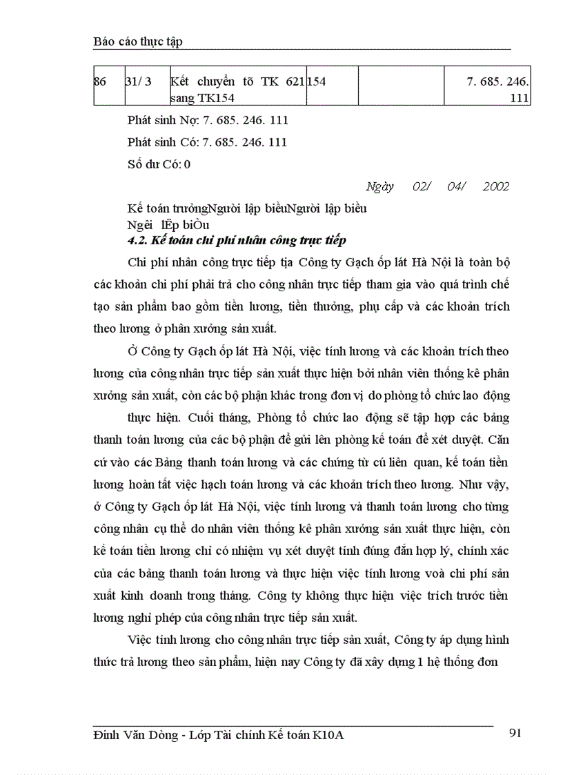 image for page Hoạch toán chi phí và tính giá thành của công tác kế toán tại công ty Gạch ốp lát HN