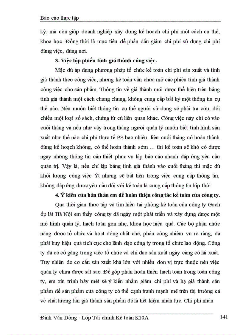 image for page Hoạch toán chi phí và tính giá thành của công tác kế toán tại công ty Gạch ốp lát HN