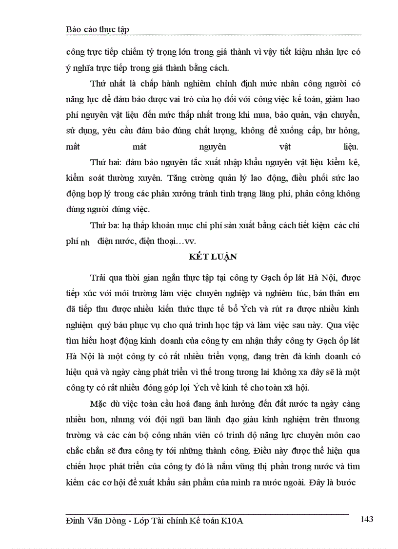 image for page Hoạch toán chi phí và tính giá thành của công tác kế toán tại công ty Gạch ốp lát HN