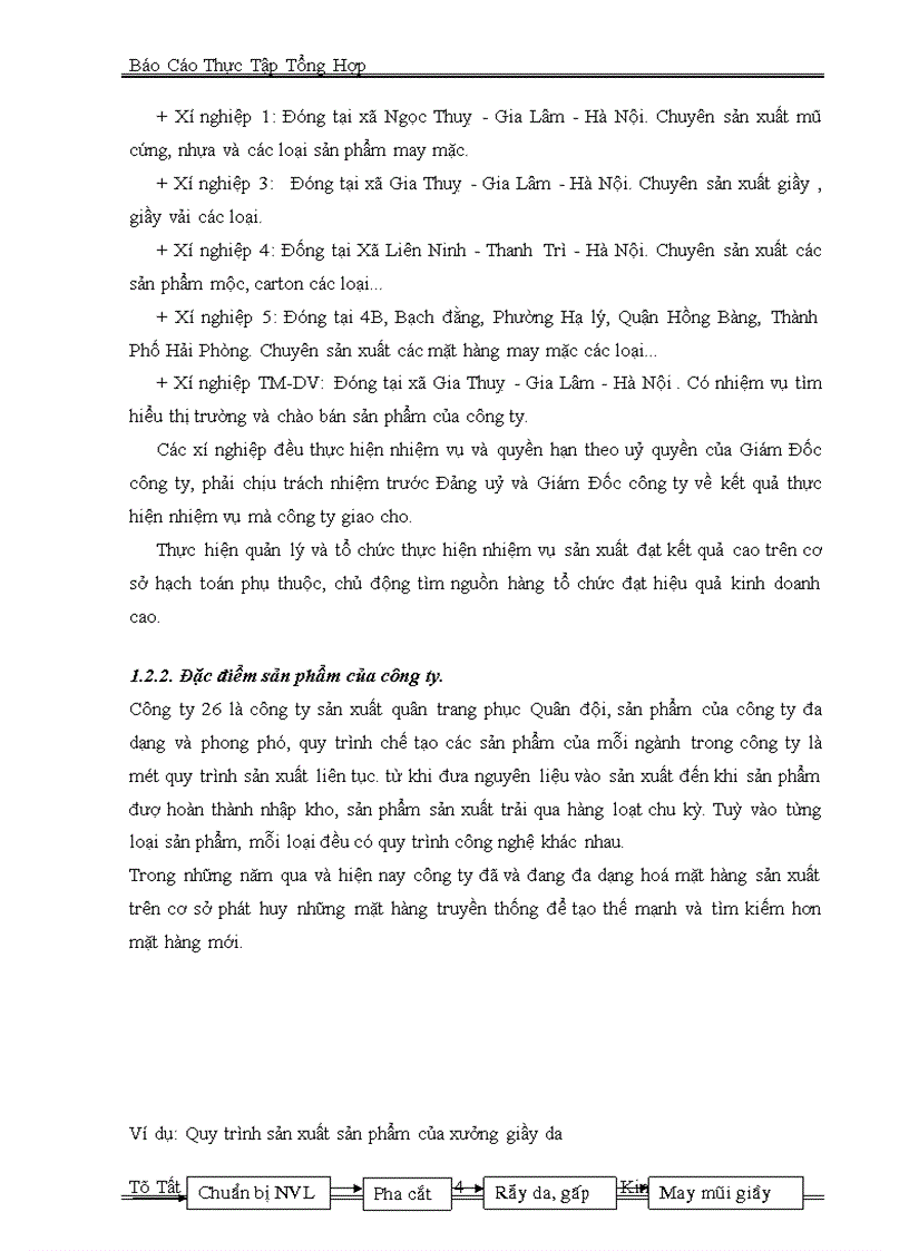 image for page Báo cáo thực tập tại công ty 26 - TCHC - BQP