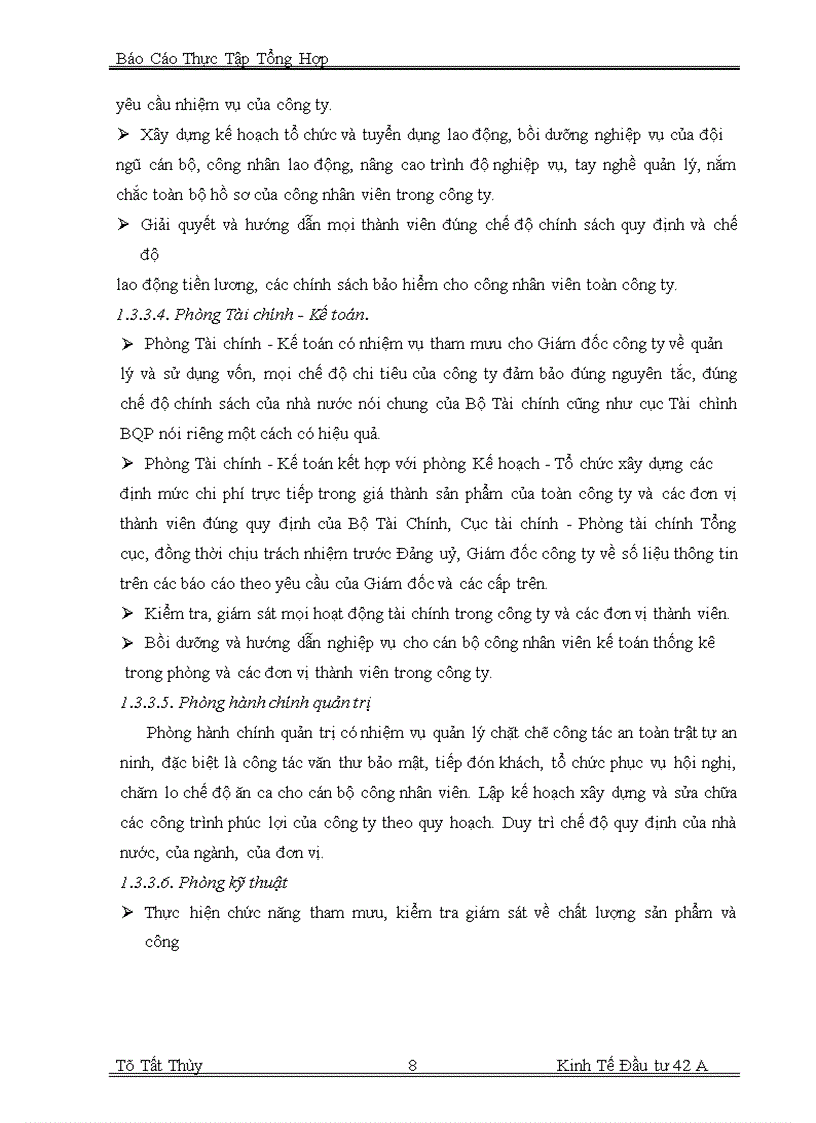 image for page Báo cáo thực tập tại công ty 26 - TCHC - BQP