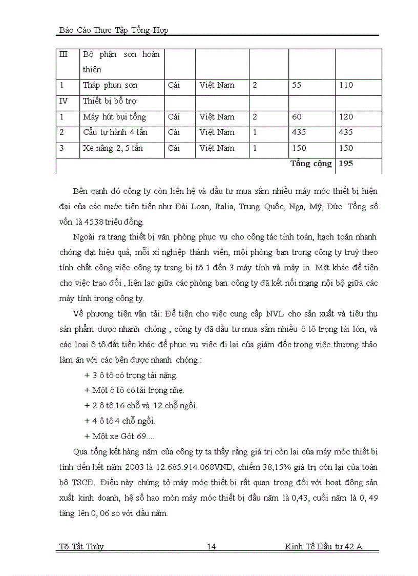 image for page Báo cáo thực tập tại công ty 26 - TCHC - BQP