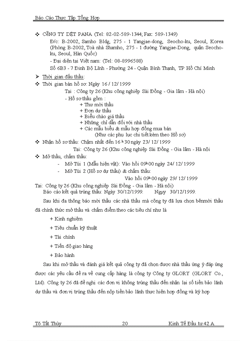 image for page Báo cáo thực tập tại công ty 26 - TCHC - BQP