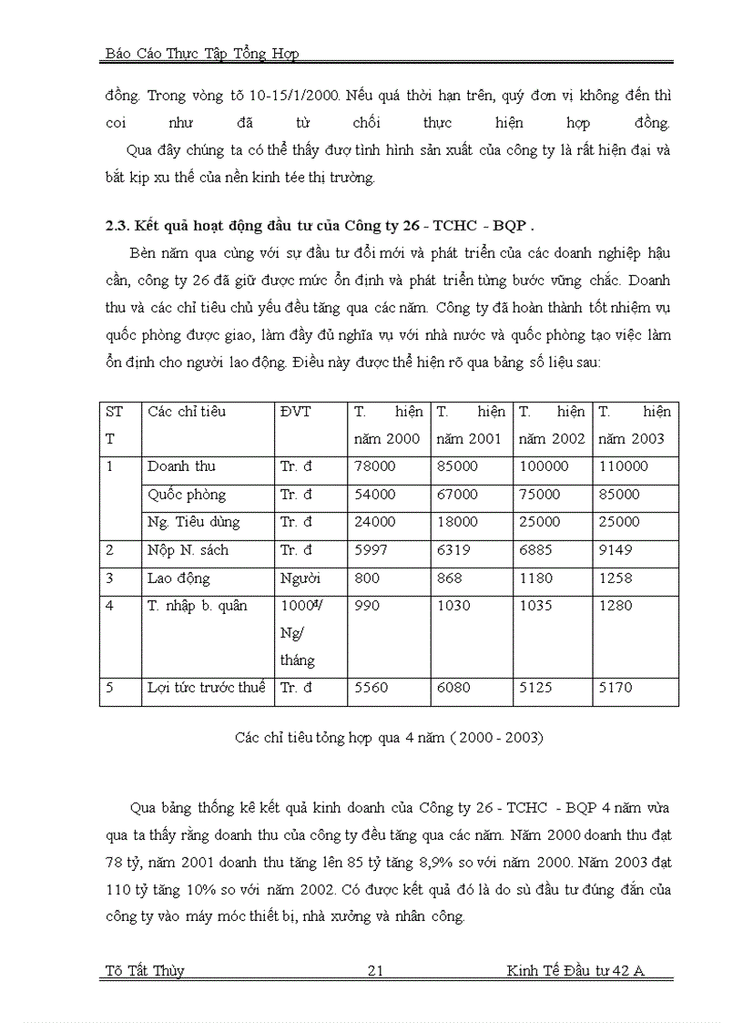 image for page Báo cáo thực tập tại công ty 26 - TCHC - BQP