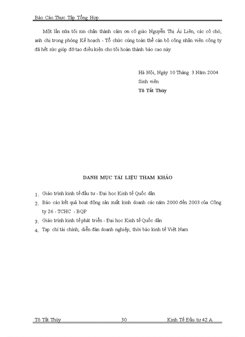 image for page Báo cáo thực tập tại công ty 26 - TCHC - BQP