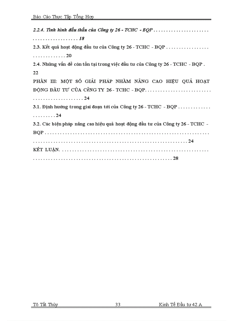 image for page Báo cáo thực tập tại công ty 26 - TCHC - BQP