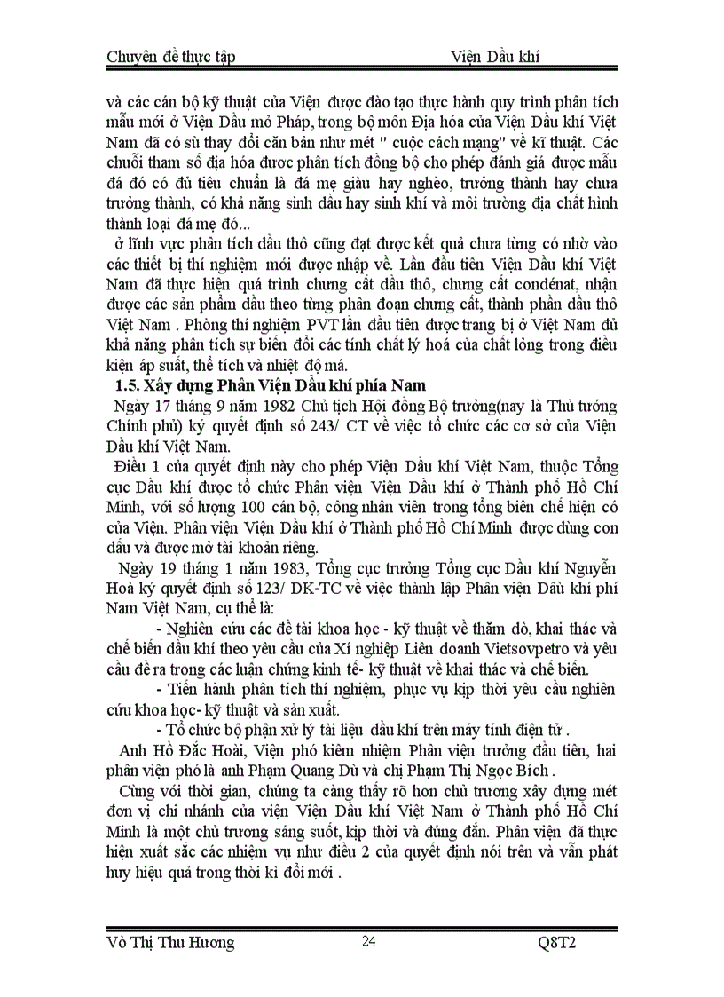 image for page Báo cáo thực tập tại Viện Dầu khí