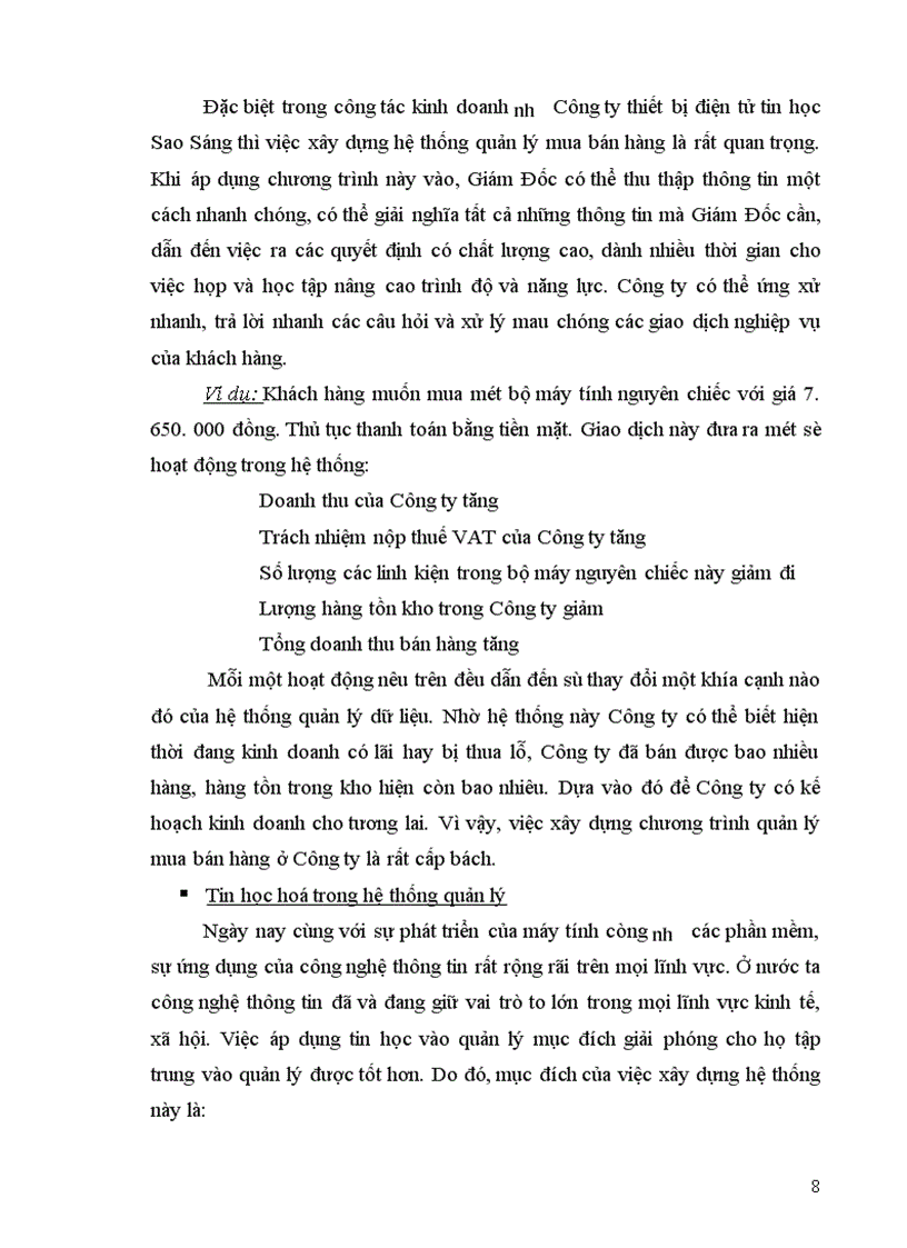 image for page Quản lý mua bán hàng cho Công ty thiết bị điện tử tin học Sao Sáng