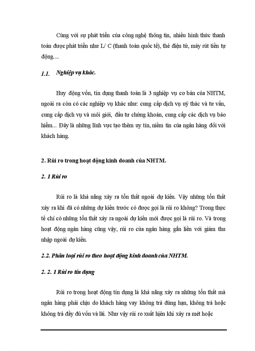 image for page Giải pháp nhằm hạn chế rủi ro tín dụng tại Sở giao dịch 1- ngân hàng công thương Việt Nam