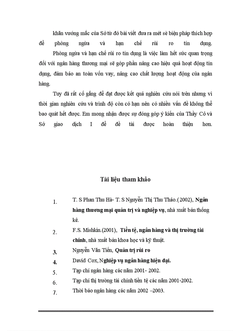 image for page Giải pháp nhằm hạn chế rủi ro tín dụng tại Sở giao dịch 1- ngân hàng công thương Việt Nam