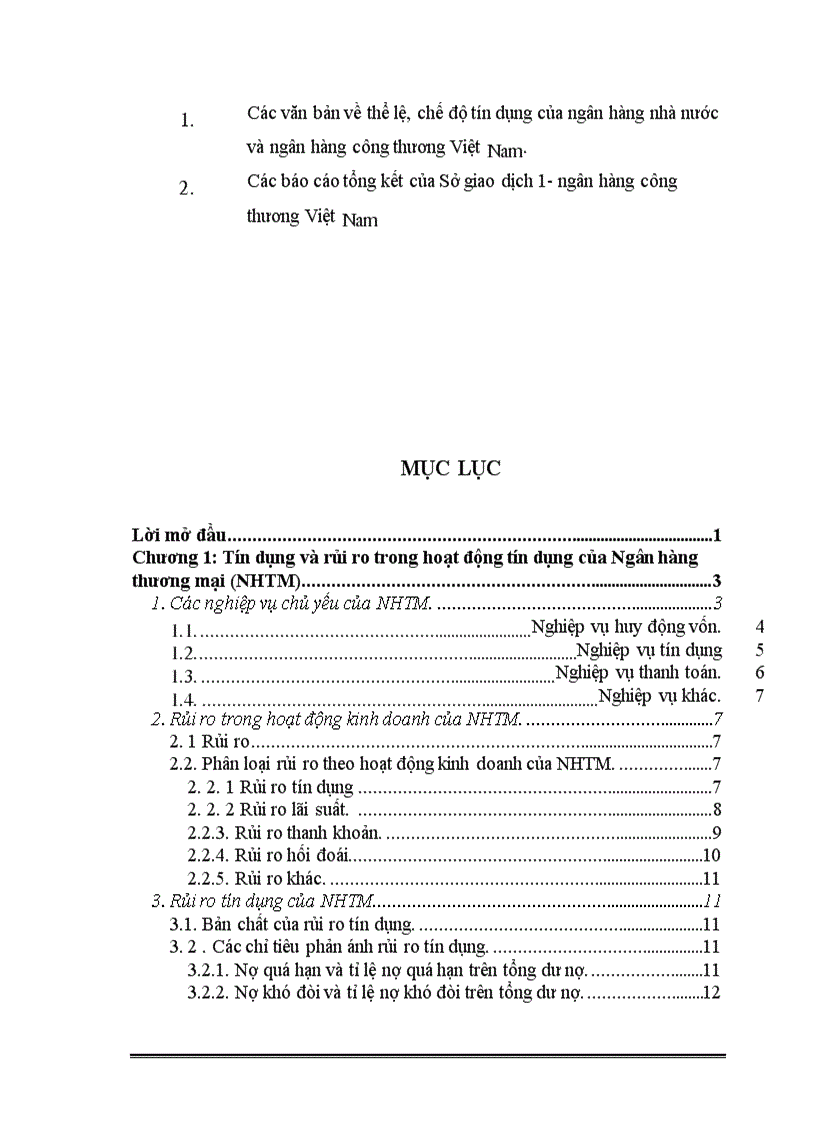 image for page Giải pháp nhằm hạn chế rủi ro tín dụng tại Sở giao dịch 1- ngân hàng công thương Việt Nam