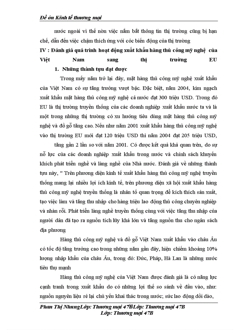 image for page Giải pháp thúc đẩy xuất khẩu hàng thủ công mỹ nghệ của Việt Nam sang thị trường EU