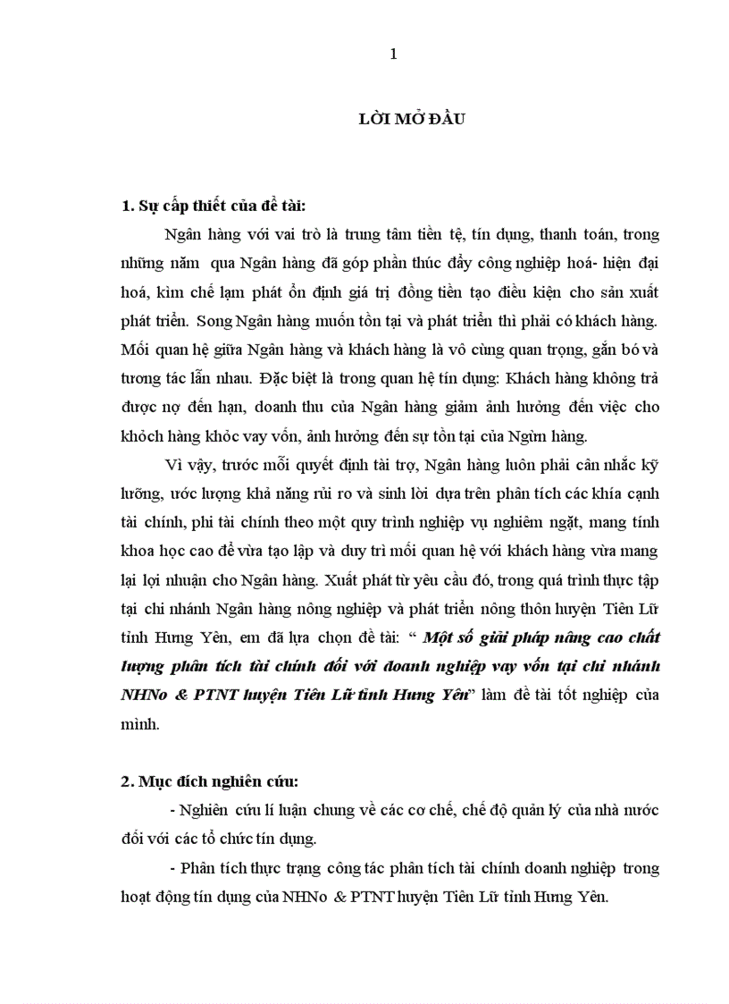 image for page Một số giải pháp nâng cao chất lượng phân tích tài chính đối với doanh nghiệp vay vốn tại chi nhánh NHNo&PTNT huyện Tiên Lữ tỉnh Hưng Yên