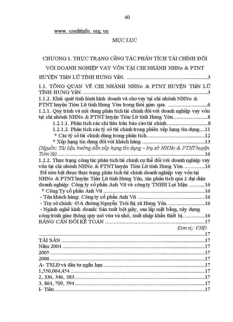 image for page Một số giải pháp nâng cao chất lượng phân tích tài chính đối với doanh nghiệp vay vốn tại chi nhánh NHNo&PTNT huyện Tiên Lữ tỉnh Hưng Yên