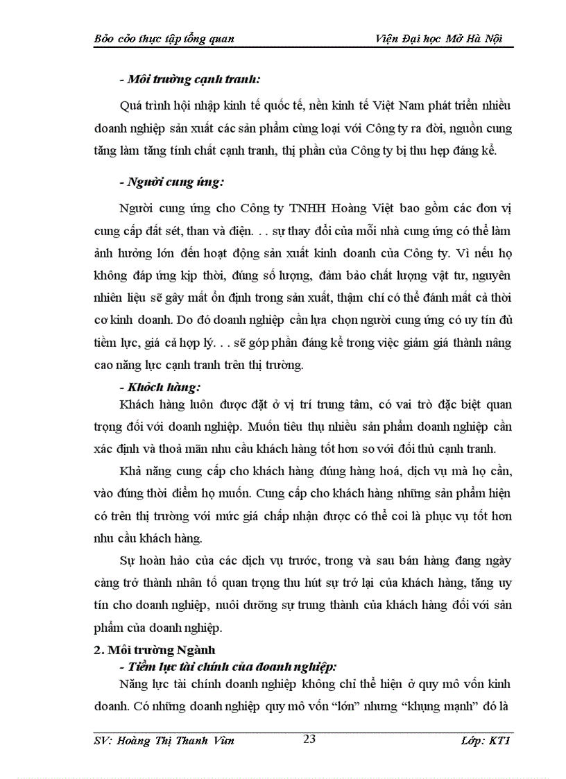 image for page Báo cáo thực tập tại công ty TNHH Hoàng Việt