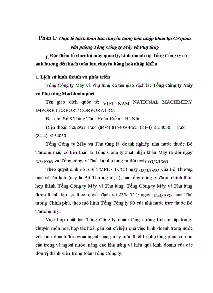 image for page Hoàn thiện công tác kế toán lưu chuyển hàng hóa nhập khẩu tại cơ quan Văn phòng Tổng Công ty Máy và Phụ tùng