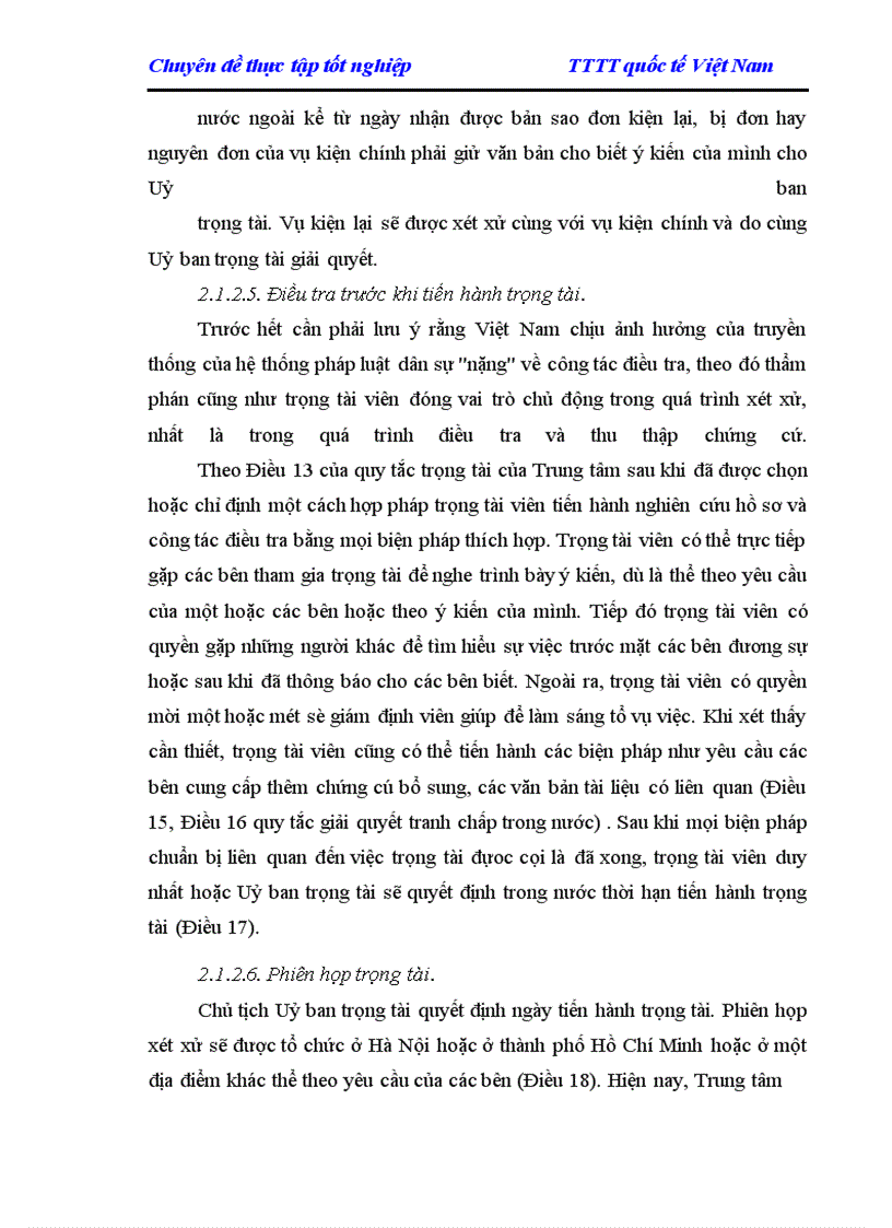 image for page Báo cáo tổng hợp về Trung tâm trọng tài quốc tế Việt Nam