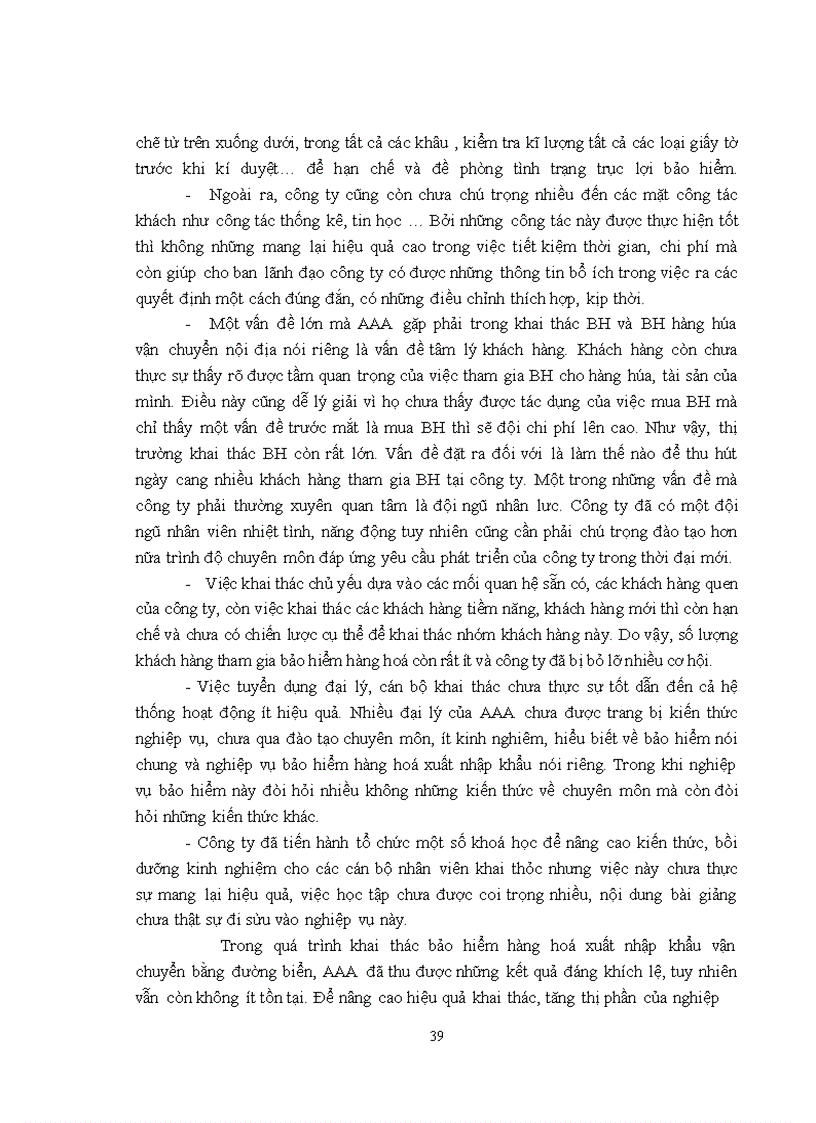 image for page Thực trạng triển khai kinh doanh bảo hiểm hàng hóa vận chuyển nội địa tại công ty cổ phần bảo hiểm AAA