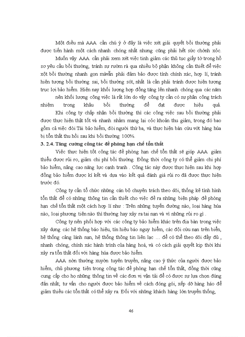 image for page Thực trạng triển khai kinh doanh bảo hiểm hàng hóa vận chuyển nội địa tại công ty cổ phần bảo hiểm AAA