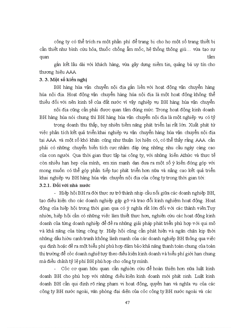 image for page Thực trạng triển khai kinh doanh bảo hiểm hàng hóa vận chuyển nội địa tại công ty cổ phần bảo hiểm AAA