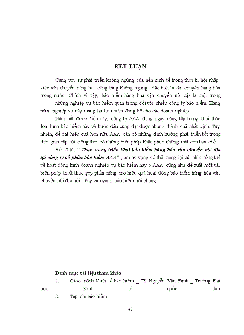 image for page Thực trạng triển khai kinh doanh bảo hiểm hàng hóa vận chuyển nội địa tại công ty cổ phần bảo hiểm AAA